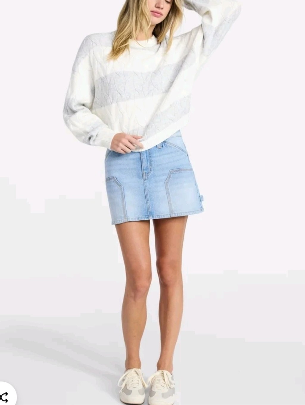 No Boundaries Light Blue Denim Mini Skirt With Front Pockets